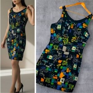 Vintage 90s | Rabbit Designs abstract floral sheath dress 14